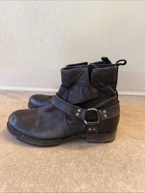 Black Vintage Foundry Harness Ankle Boots